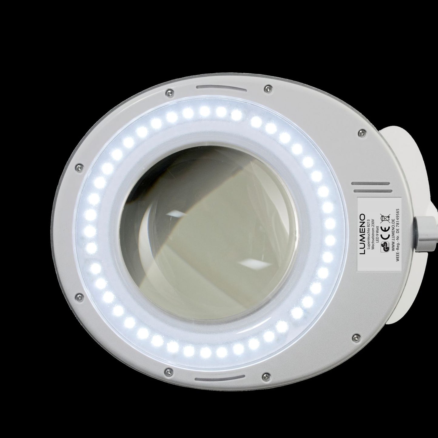 Lampe loupe LED Lumeno série 8213/8215 à luminosité réglable, grise