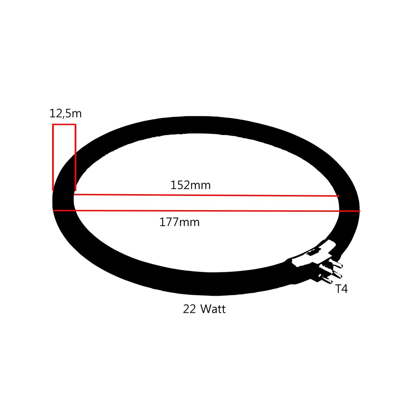 Tube de rechange Lumeno 7122 pour lampe loupe 22 watts  T4