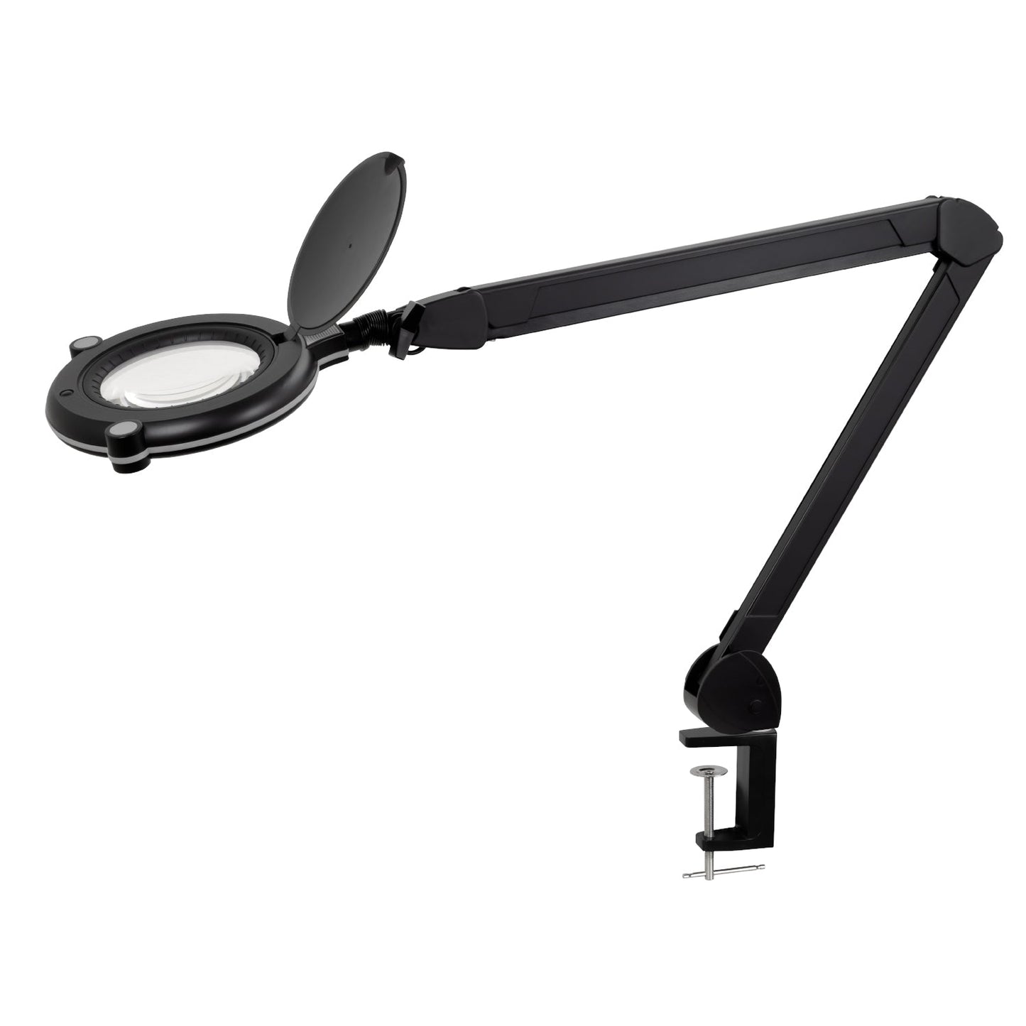 Lumeno Pure LED magnifying lamp in black with 3 diopters